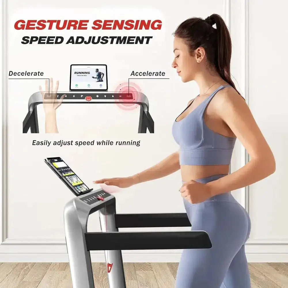 Portable 2-in-1 Incline Walking Pad Treadmill, 265 lbs Capacity, 2.5HP Motor with Gesture Control