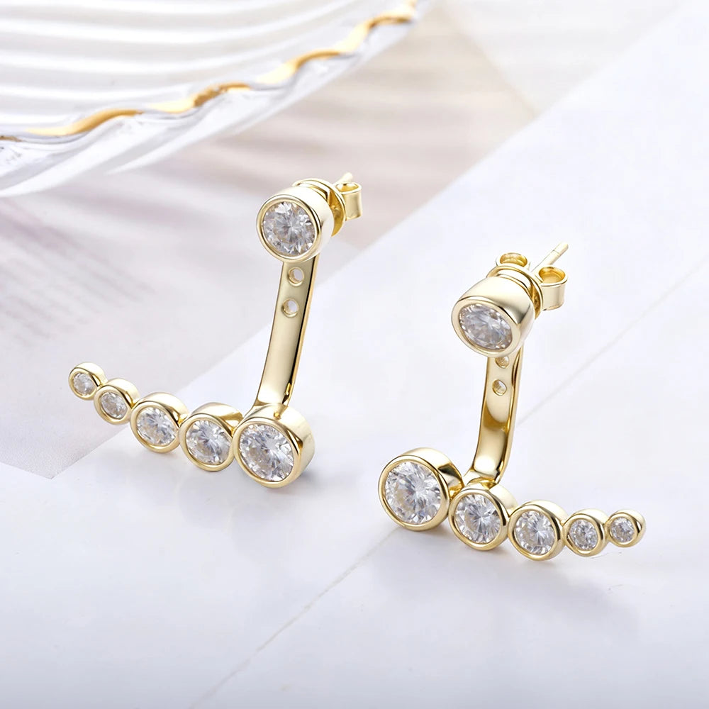 Moissanite Stud Earrings in Sterling Silver Cbtb — product view 2