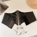 Butterfly Chain Corset Wide Belts PU Leather Slimming Girdle
