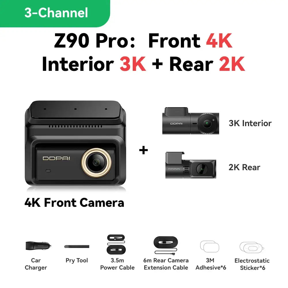 DdpaI - Video Recorder Dash Cam - 2-Channel United States Free 128GB SD Card - Variant 2 product image