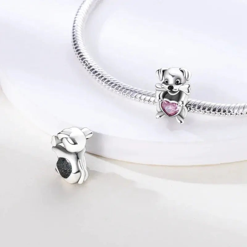 Dog Pet Charms 925 Silver Paw French Bulldog Beads Jewelry