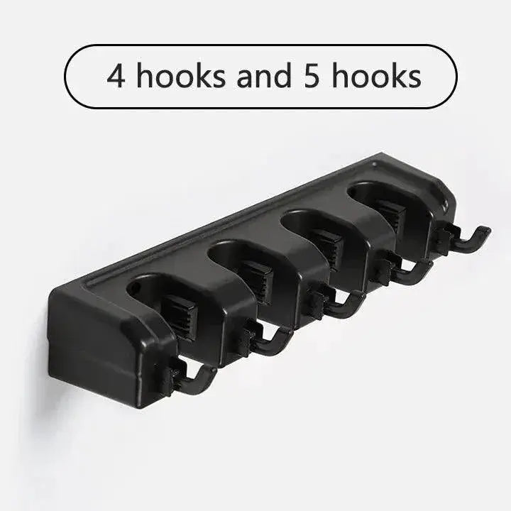Wall Mounted Broom Hanger Shelf Multi Functional Holder