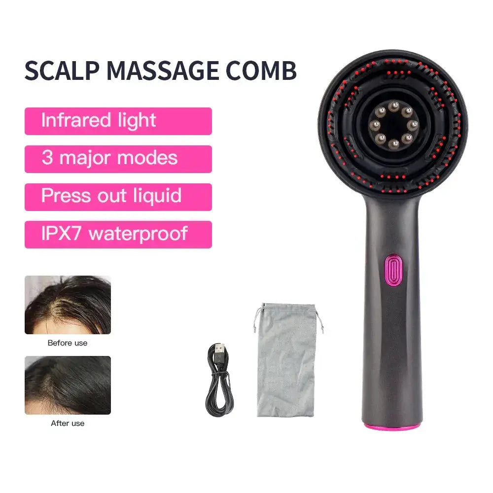 Electric Vibration Massage Comb Red Light For Hair Growth