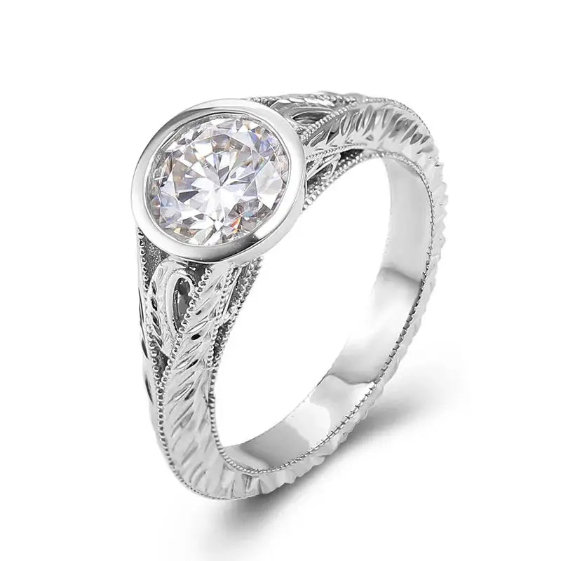 Silver Twisted Arm Engagement Ring — product image 5