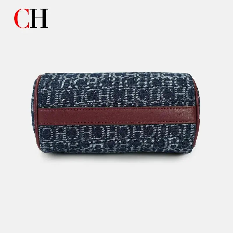 CH Boston Handbag Women Mini Barrel Bag Luxury Lock Decor Top Handle Crossbody Bag Vintage Ladies Shoulder Purse For Daily