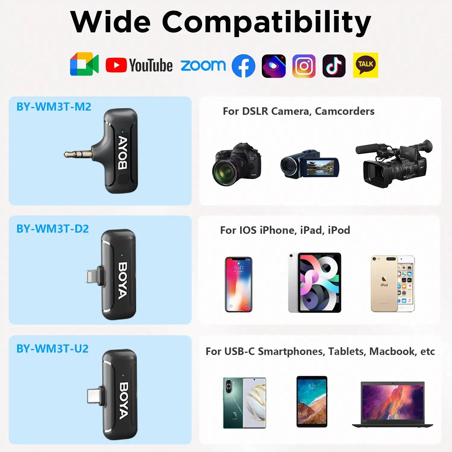 BOYA BY-WM3T2 Professional Wireless Lavalier Lapel Microphone Portable Audio Video Recording for iphone Android Live Broadcast