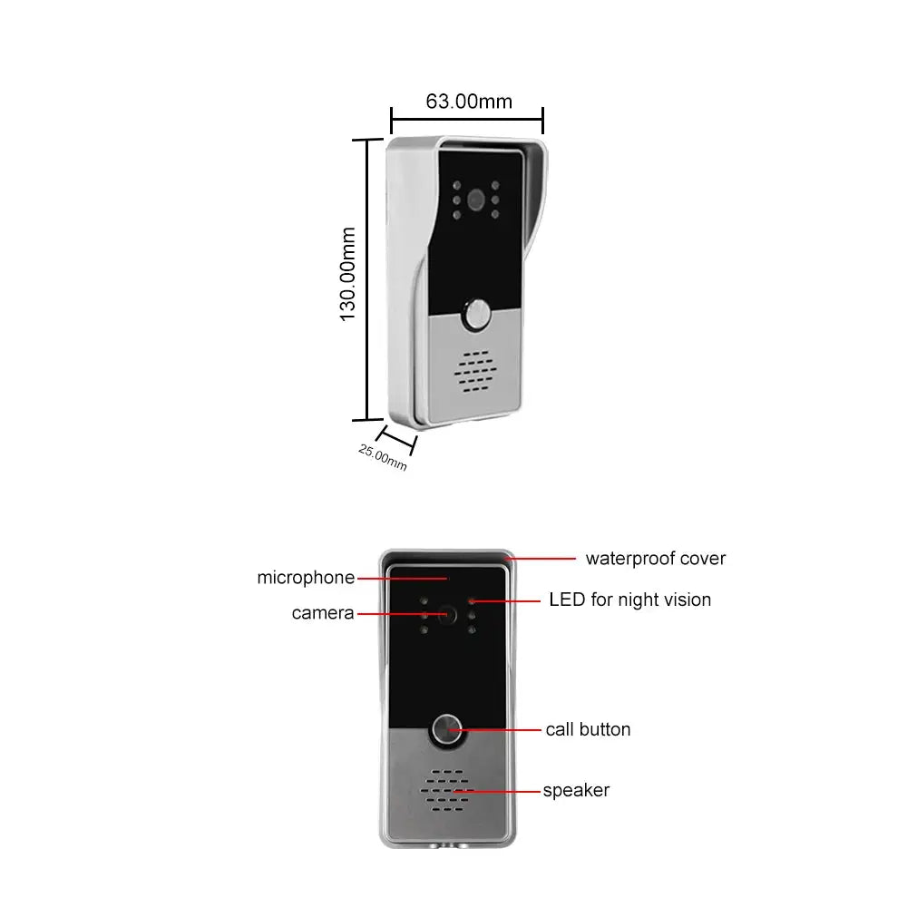 Hayway 4-Wired Video Door Phone 1200TVL Outdoor Camera Waterproof Wide View Doorbell For Home Video Intercom System