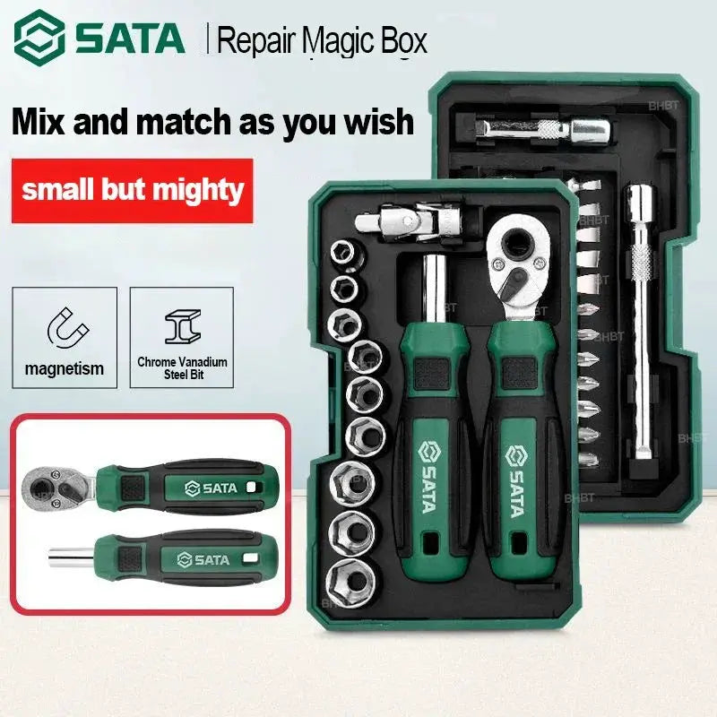 SATA 38 In 1 Portable Tool Set Ratchet Wrench Screwdriver