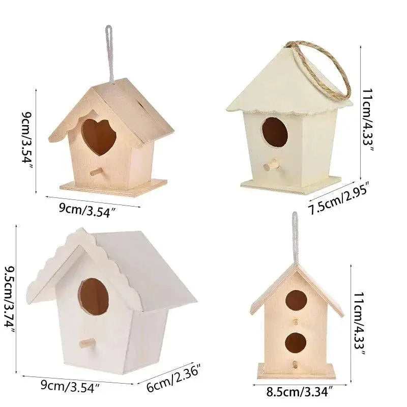 Wooden Hummingbird House Outdoor Bird Nest Garden Decor