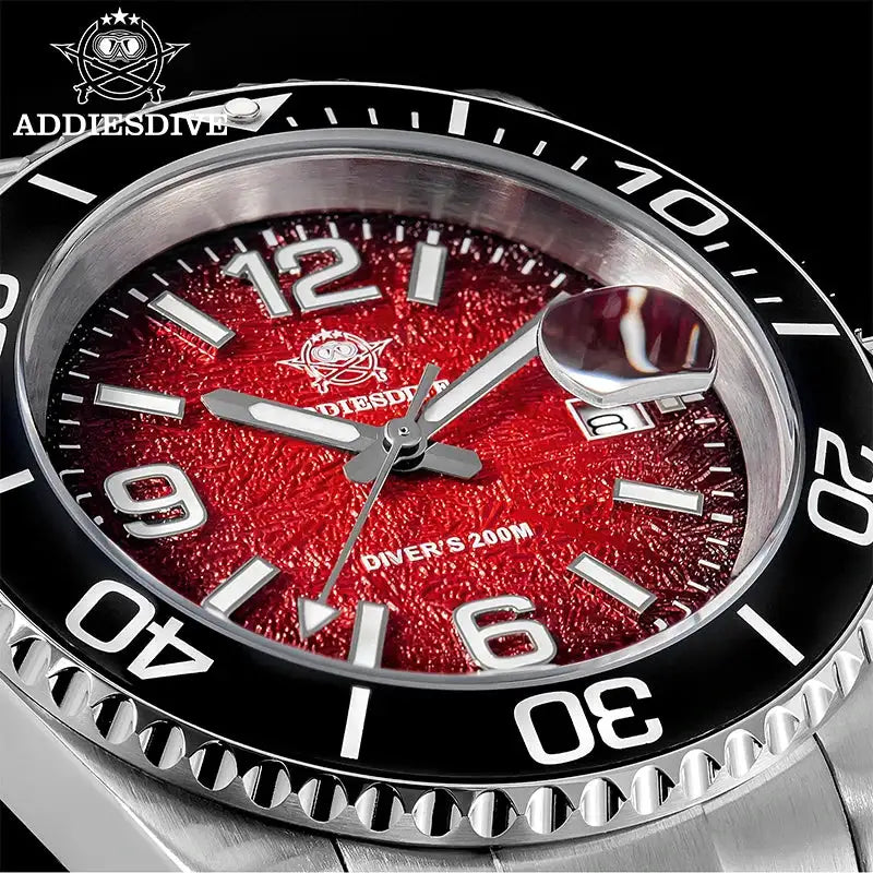 ADDIESDIVE 2026 New Men Professional Dive Quartz Watch,200M Waterproof Calendar Display BGW9 Super Luminous 316L Steel Wristwatch