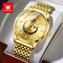 OLEVS Men's Crescent Quartz Watch Stylish Water Resistant Timepiece