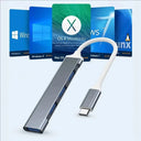 USB C Hub 4 Port - Compact Aluminum Multiport