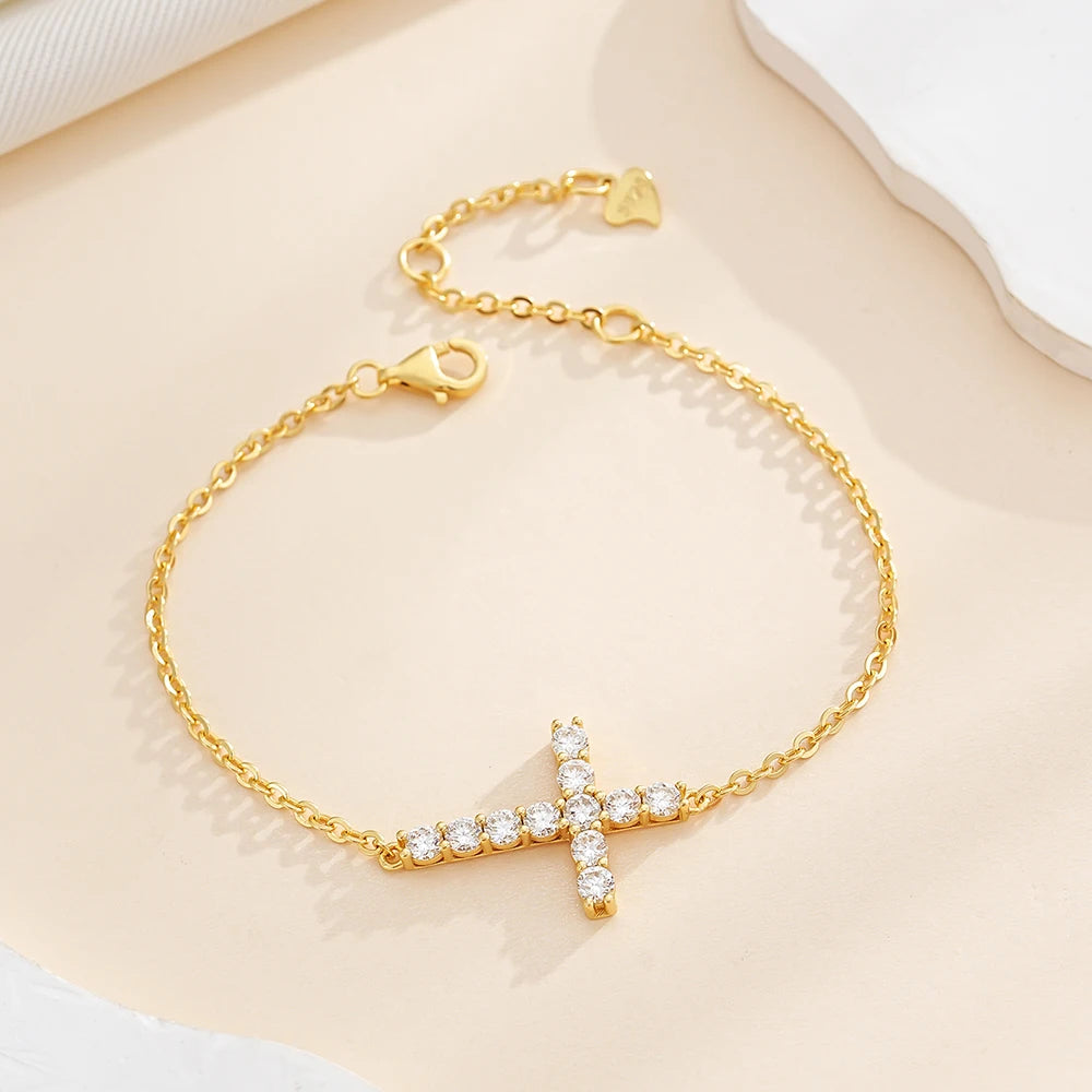 Cross Moissanite Jewelry in Sterling Silver — product view 3