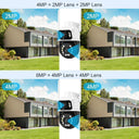 Advanced Dual Lens Outdoor Security Camera Crisp Images Dual Screens