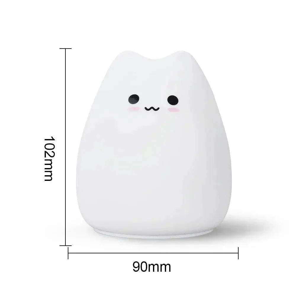 LED Cat Night Light For Kids Soft Silicone Touch Sensor