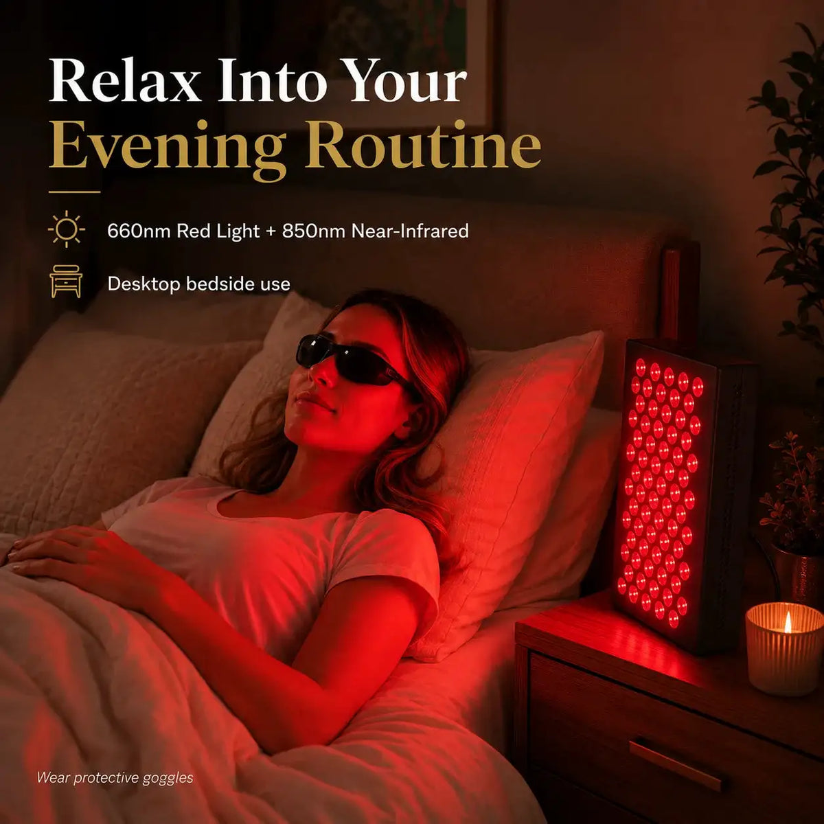 60 Dual‑Chip LEDs 660nm 850nm Red Near Infrared Light Therapy Panel Pulse Mode Beauty Device