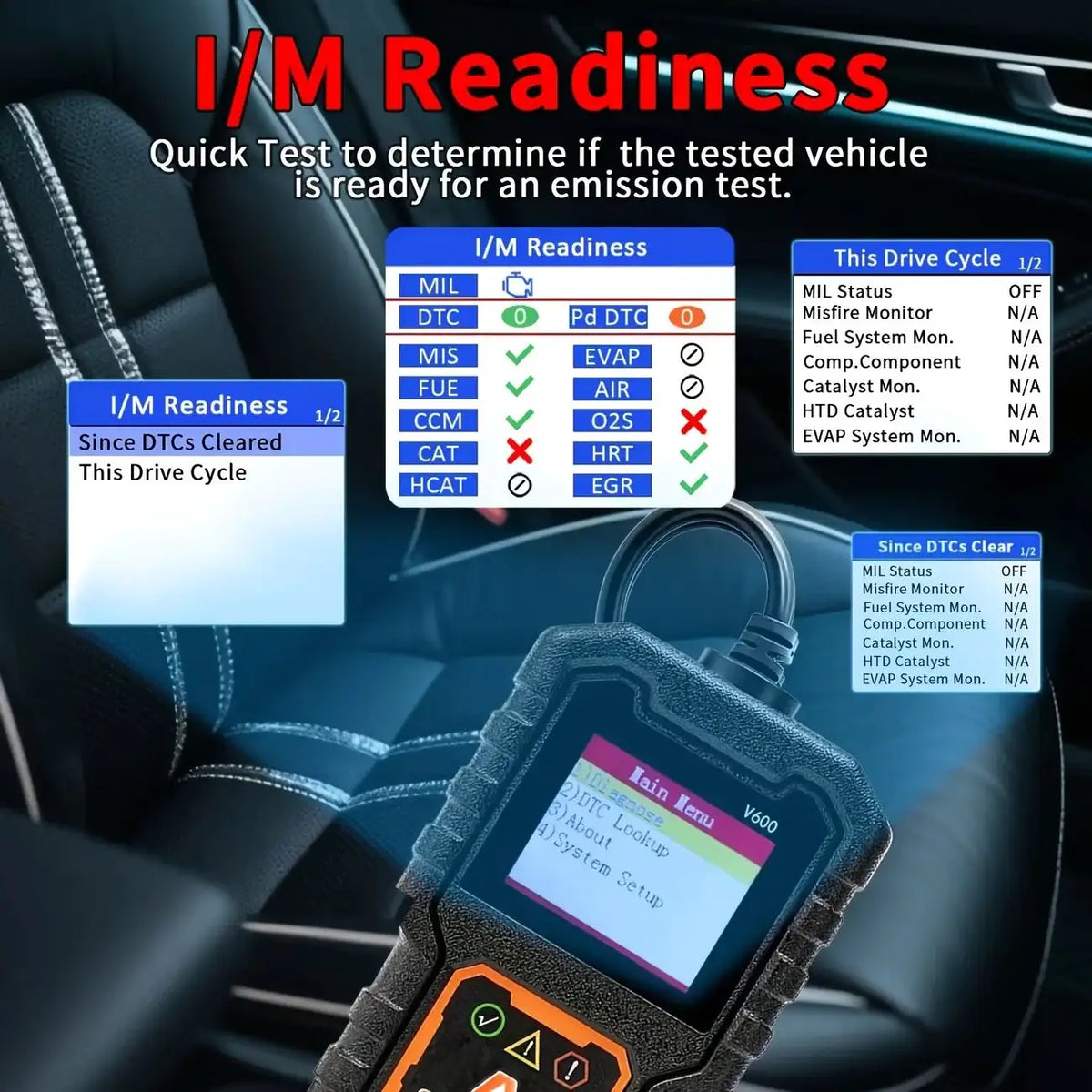 V600 OBD2 Diagnostic Scanner Car Code Reader Vehicle Health Inspection Tool Auto Code Reader Scanner