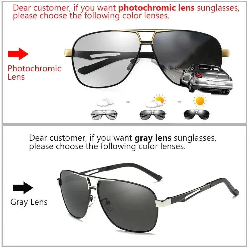 Premium Mens Polarized Photochromic Sunglasses for Driving