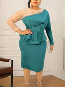 Elegant African Peplum Midi Dress for Special Events