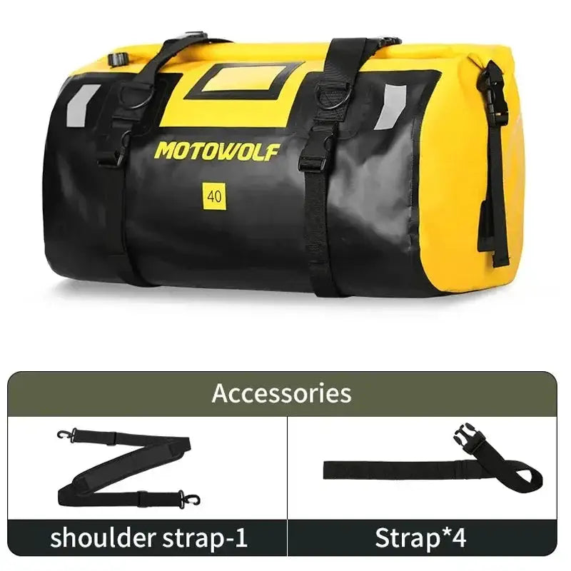 Motorcycle Waterproof Tail Bag Travel Outdoor Dry Luggage Roll Pack Bag 40/66 Motorbike Luggage Backpack Motorcycle Seat Bag