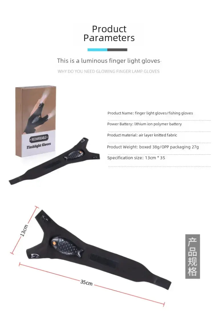 Illuminated Glove for Night Fishing — product view 9