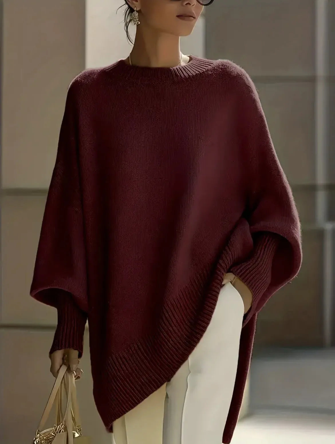 Thick Drop Shoulder Crewneck Sweater