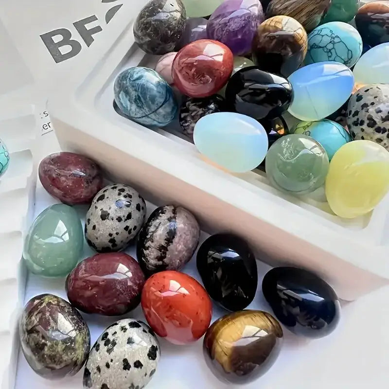 Egg Stones, Polished Crystal Stones, DIY Decorations, — product view 2