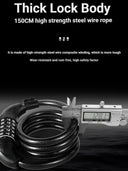 TOSUOD Steel Bicycle Cable Lock With Password