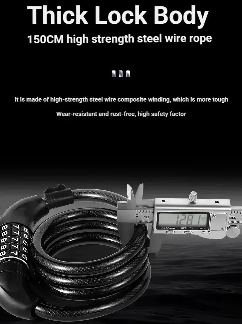 TOSUOD Bicycle Cable Lock MTB Road Bicycle Anti-Theft Four or Five Digit Password Scooter Motorcycle Accessories Bicycle Lock