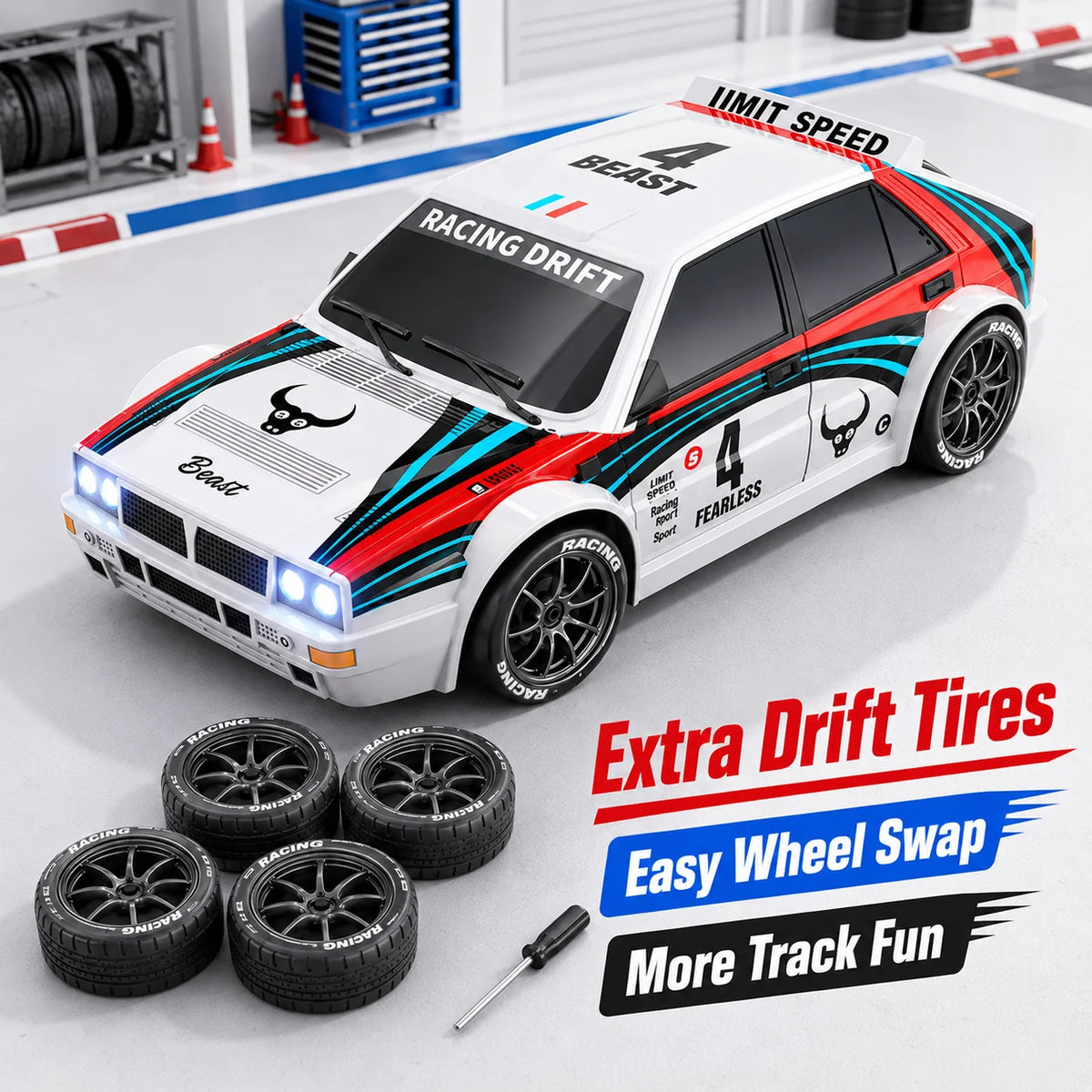 ZNLYRION RC Drifting Race Car Scale Wheel Drive Adjustable — product view 4