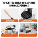 SucceBuy Commercial Egg Bubble Waffle Maker Non-Stick Stainless