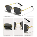 Unisex UV400 Rimless Square Sunglasses for Sun Protection