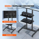 Height Adjustable Rolling TV Stand