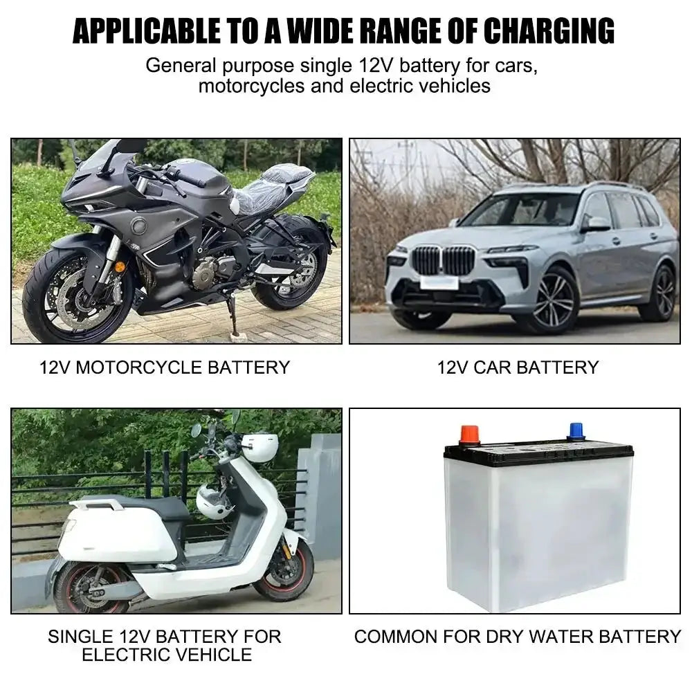 Fully Automatic Car Battery Charger LCD 2A Fast Charge - OurLum.com