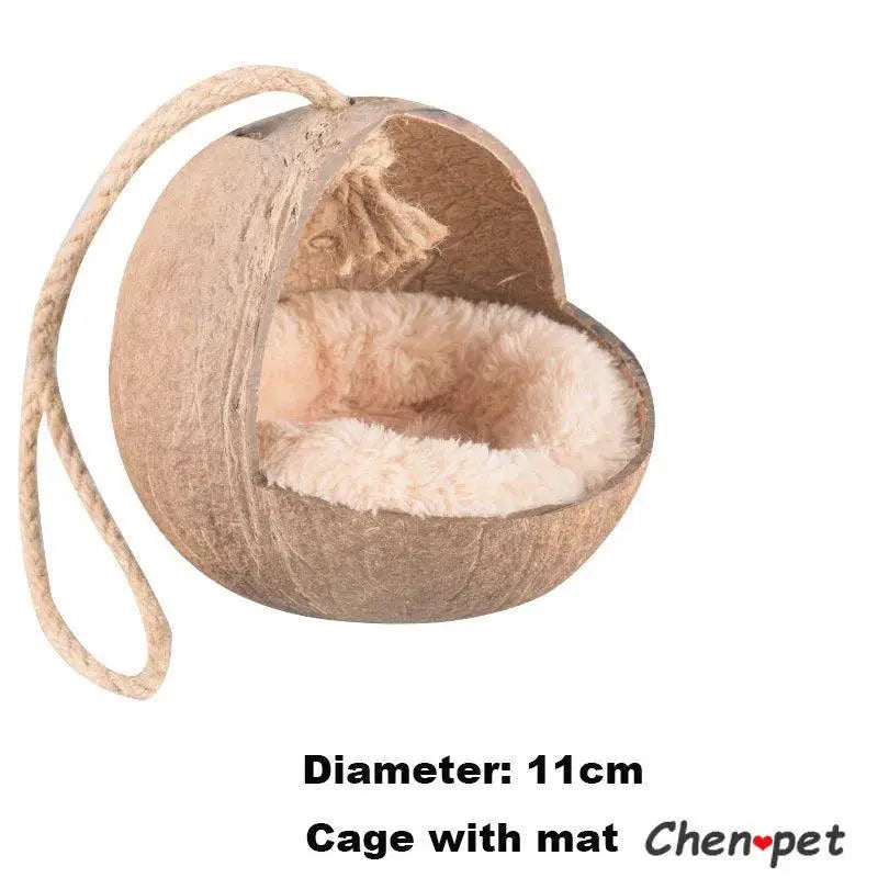 Natural Coconut Small Pet Cage And Wooden Hamster House