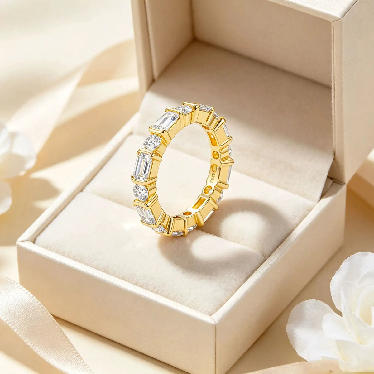 Emerald Style Moissanite Zircon Ring — product image 1