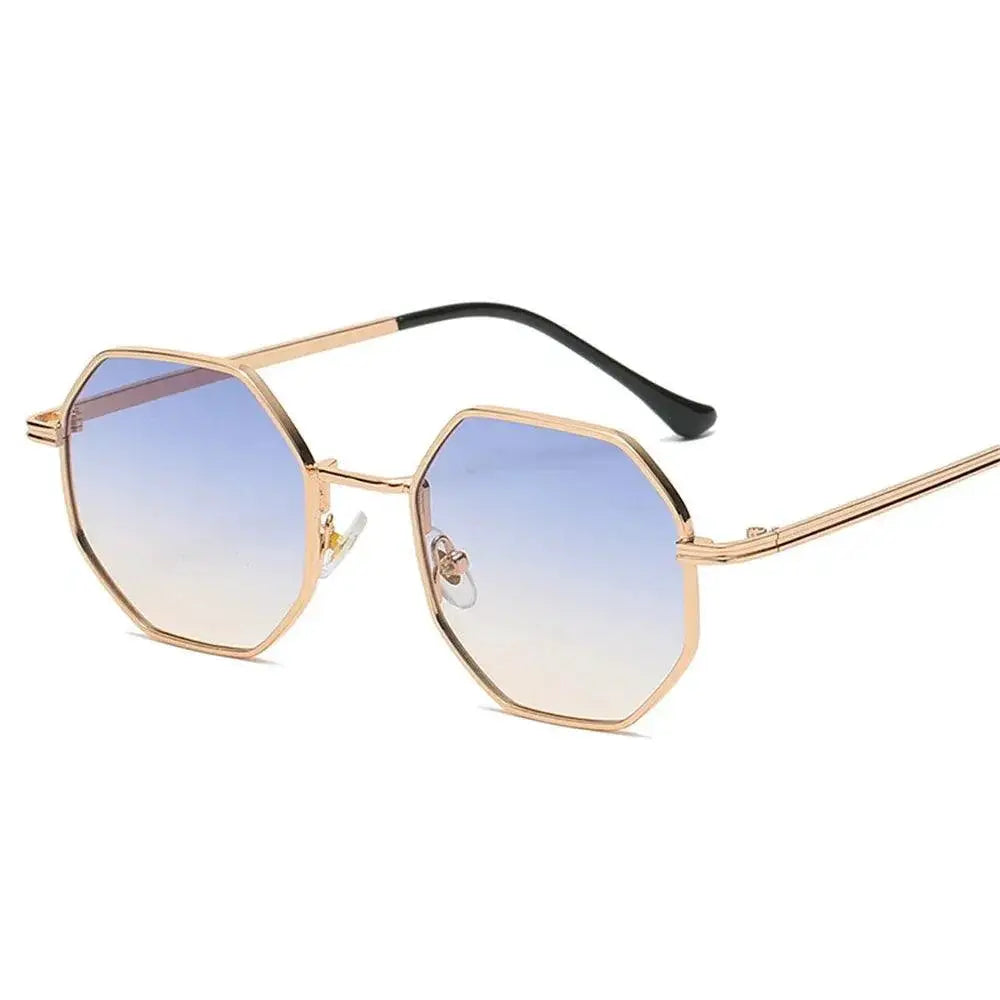 Vintage Octagon Metal Sunglasses For Men And Women 2024