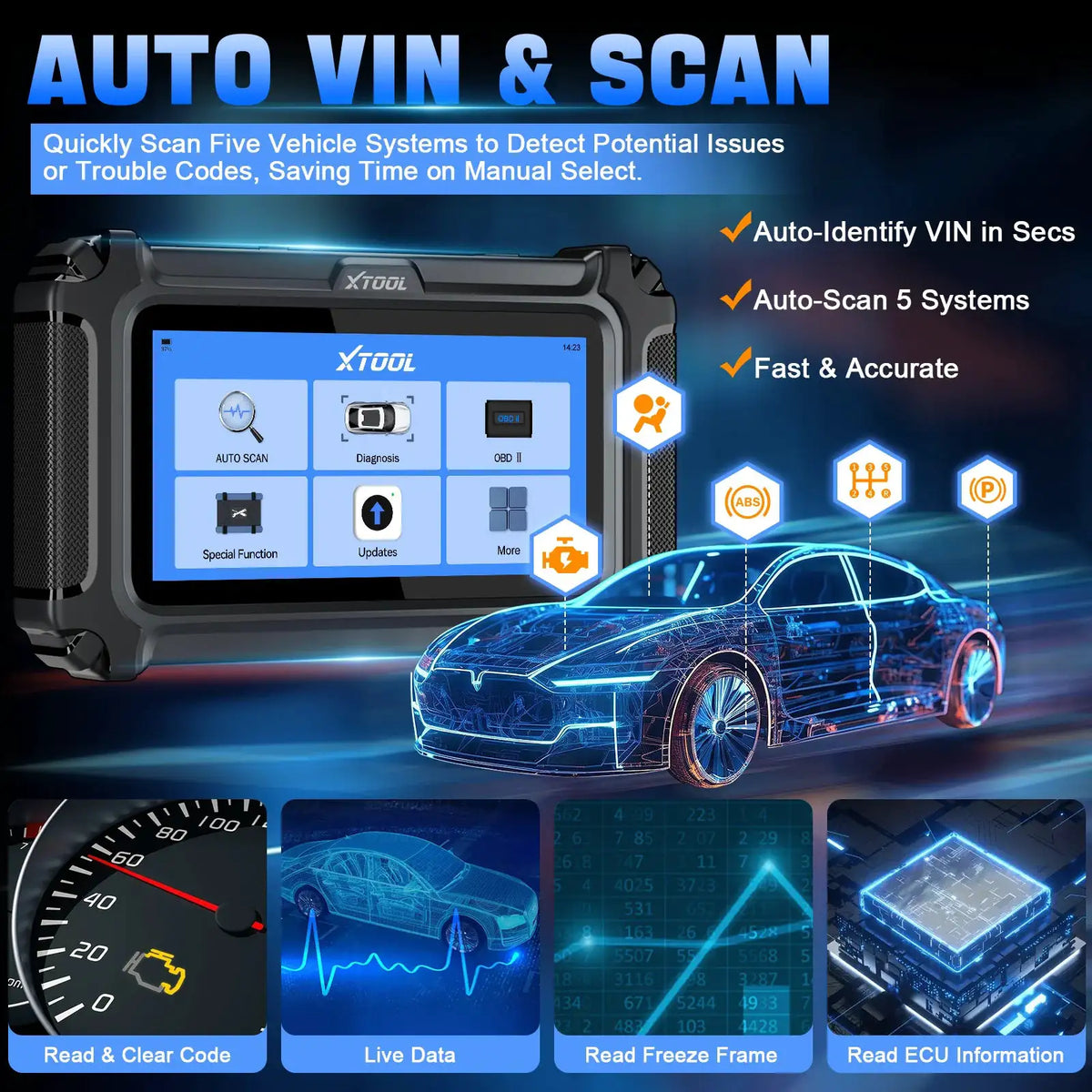 XTOOL Scanner Car Diagnostic Tools With System Diagnosis — product view 6