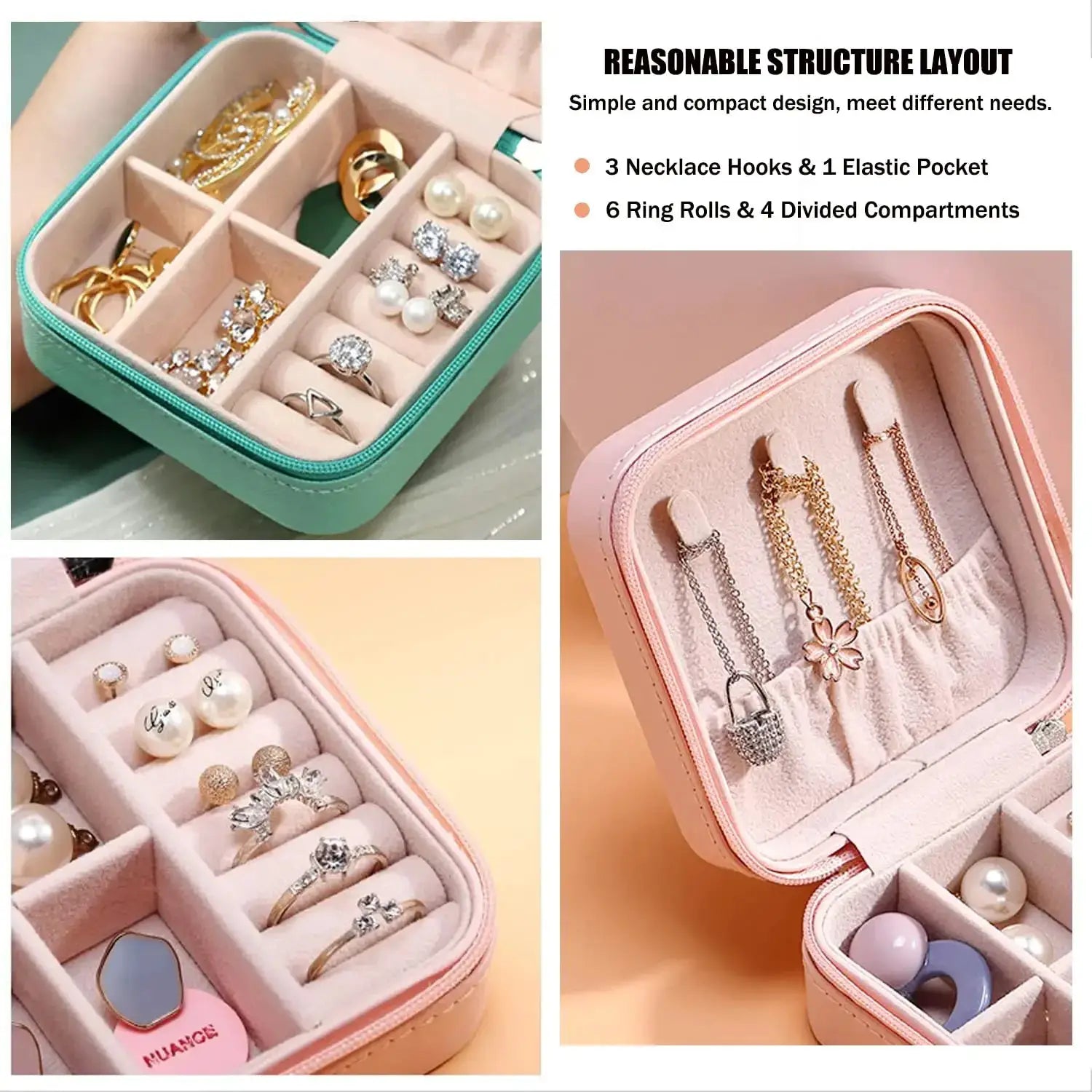 Mini Jewelry Storage Box Portable Travel Case for Women