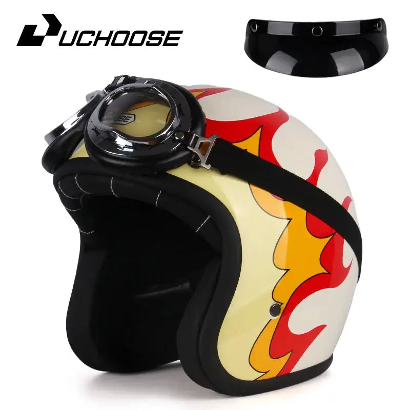 Retro Open Face Motorcycle Helmet — product view 8
