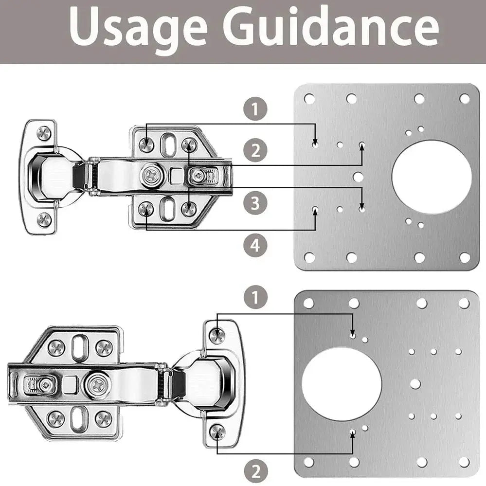 Cabinet Hinge Repair Plate Kit For Kitchen Cupboard Doors
