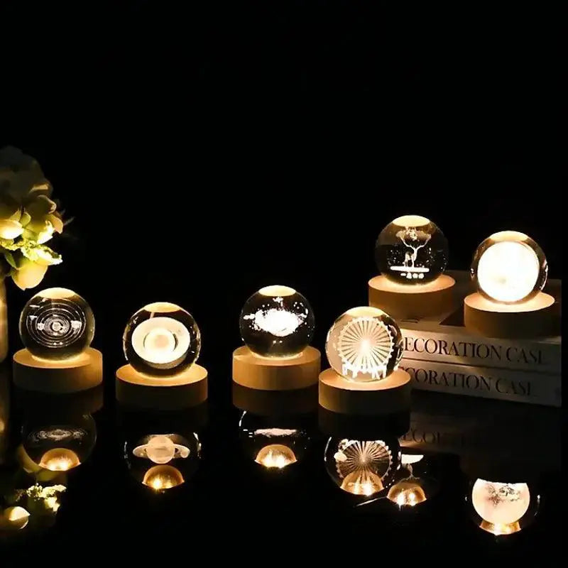 Colorful Crystal Ball Night Light USB Galaxy Lamp Decor