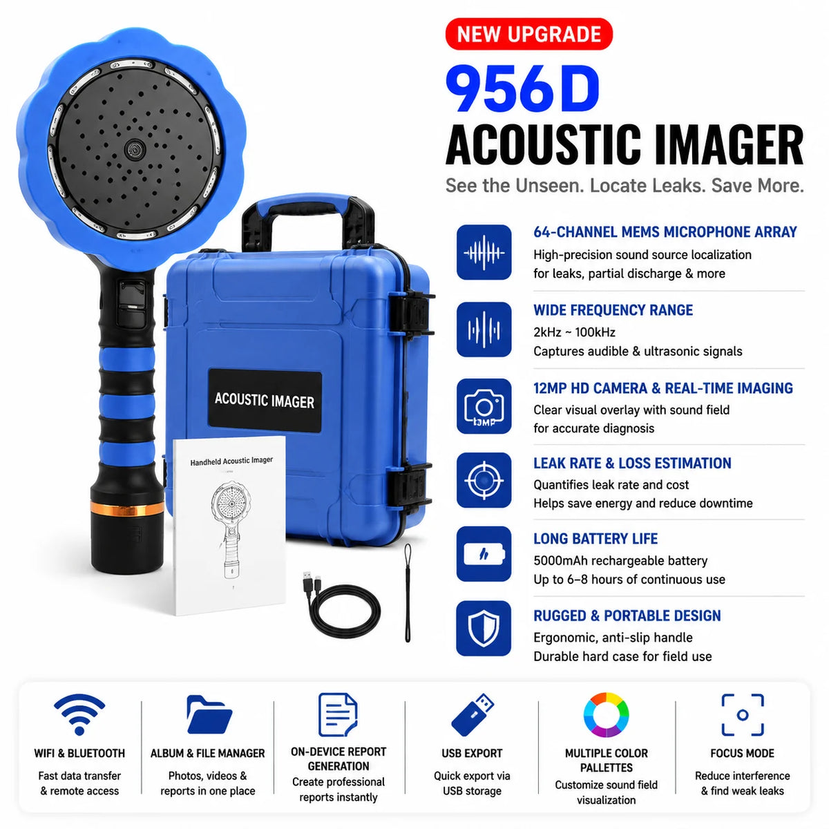 Gas Leak Detector Acoustic Camera Industrial Sound MEMS Partial — product view 7