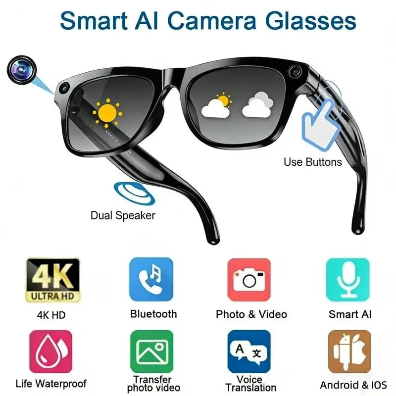 HD Color Changing AI Smart Glasses Chat GPT Camera Bluetooth — product view 7