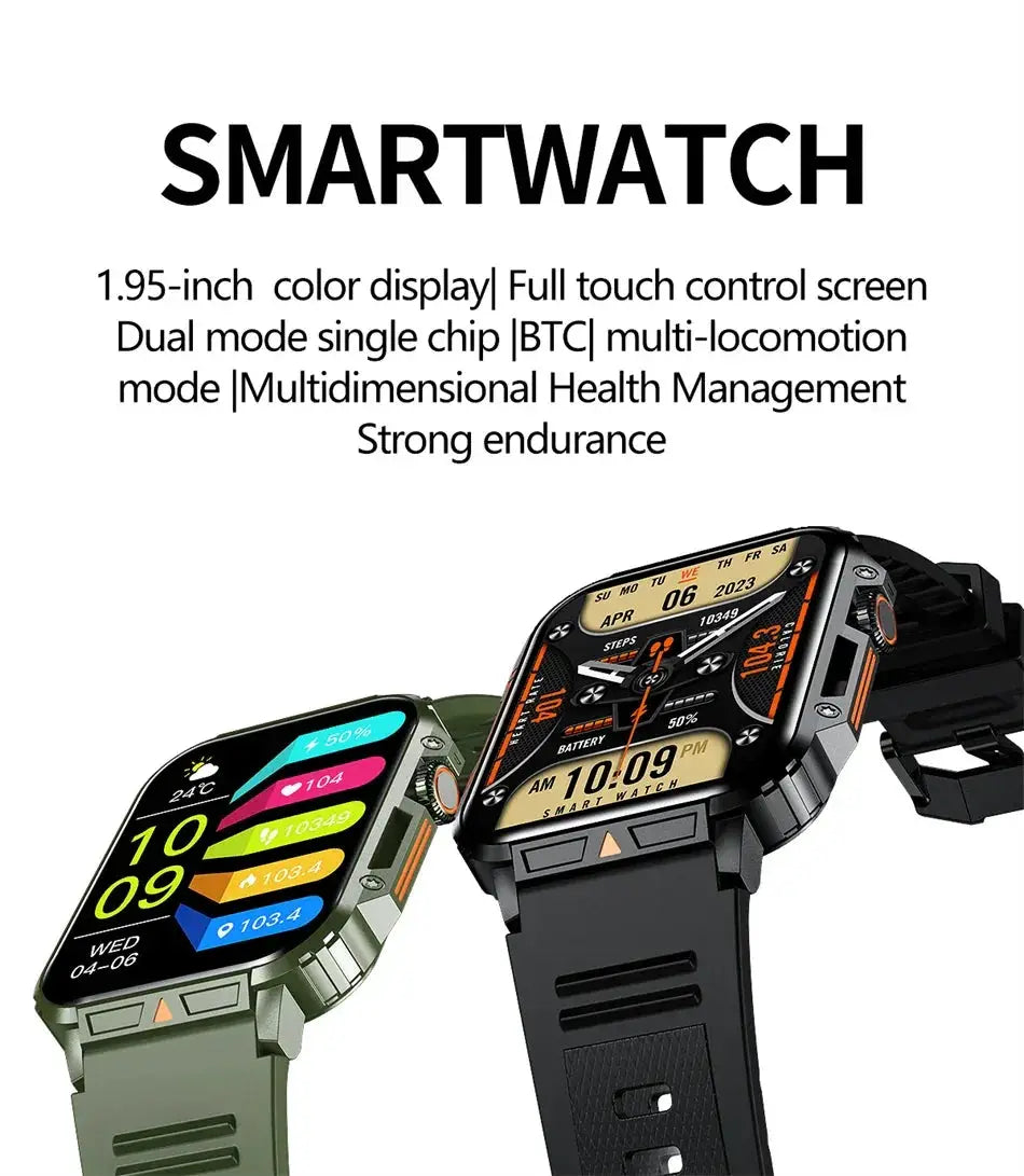 Military Outdoor GPS Smart Watch Men 1.95 Inch Blood Oxygen