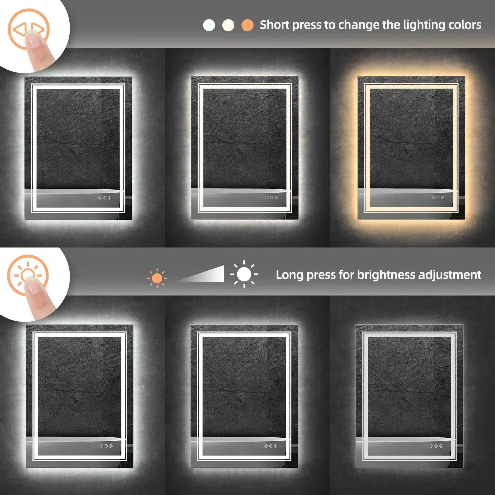 LUVODI Dual Lights Crystal Clear LED Bathroom Mirror 28 Inch