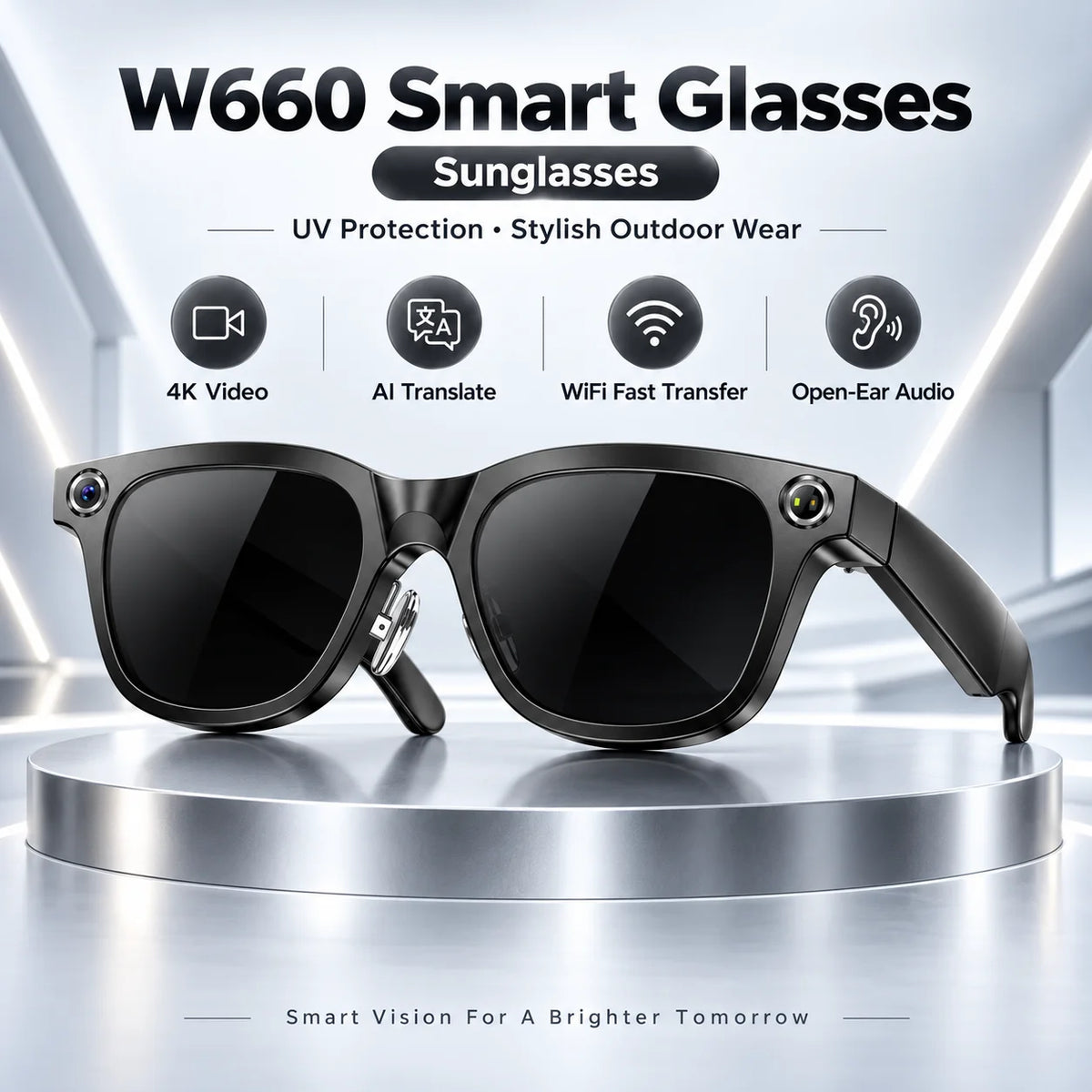 AI Smart Glasses 4K Camera
