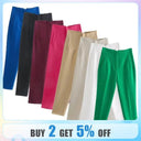 High Waist Slim Fit Cropped Pants Stylish All-Season Wear