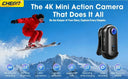 Smart 4K Action Camera For Moto Riders POV On Road