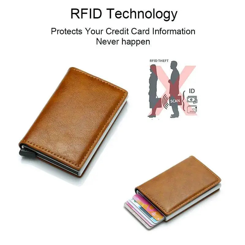 Carbon Fiber RFID Blocking Men's Wallet Aluminum Holder